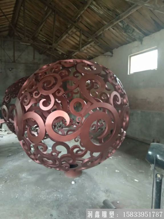不锈钢金属镂空球雕塑 