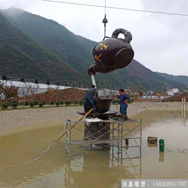 水池铜天壶案例 厂家供应锻铜天壶