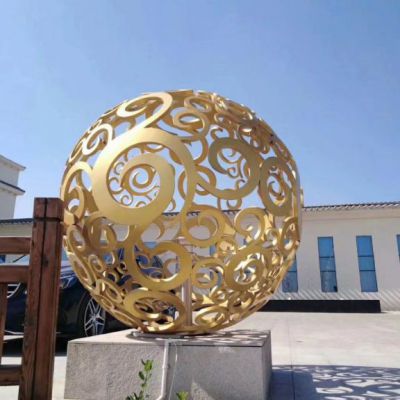 不锈钢镂空球雕塑 3米直径球形雕塑