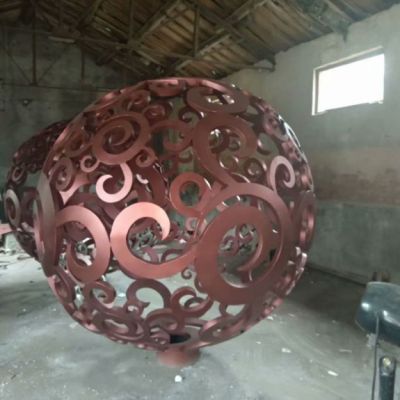 不锈钢金属镂空球雕塑 