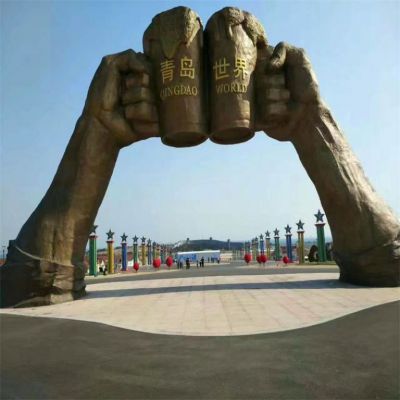 青岛世界铜雕塑 大型景观铜雕塑 青岛啤酒节铜雕塑厂家