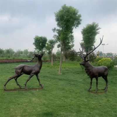 铸铜鹿雕塑 动物鹿雕塑景观雕塑厂家
