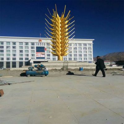 日喀则青稞雕塑定制款式 麦穗小麦麦子雕塑厂家